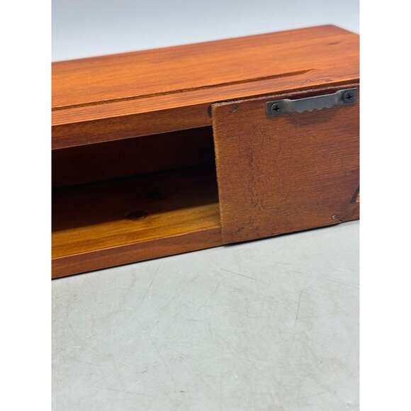 Island Rattan Wooden Woven Design Floating Shelf Brown Holds 6 LBS READ - Picture 11 of 15